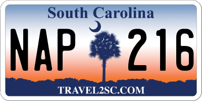 SC license plate NAP216