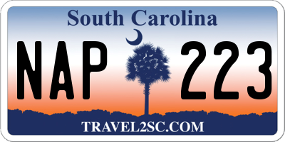 SC license plate NAP223