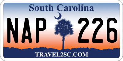 SC license plate NAP226