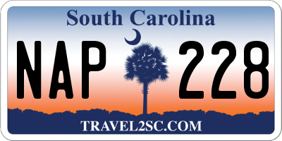 SC license plate NAP228