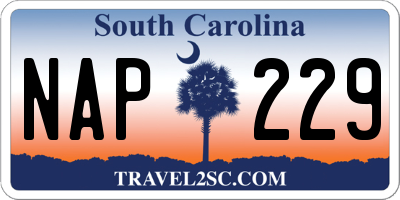 SC license plate NAP229