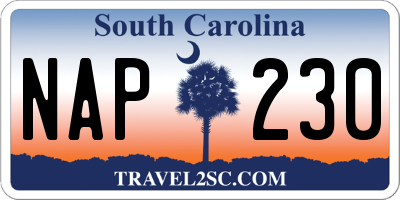SC license plate NAP230