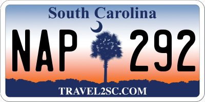 SC license plate NAP292