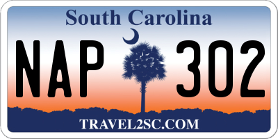 SC license plate NAP302