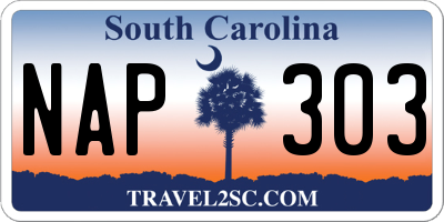 SC license plate NAP303