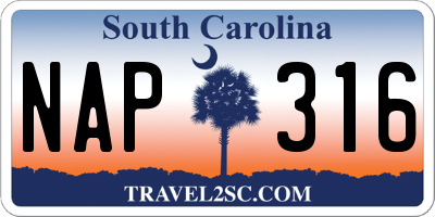 SC license plate NAP316