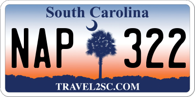 SC license plate NAP322