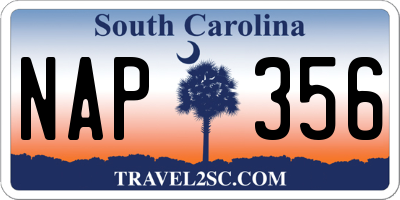 SC license plate NAP356
