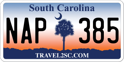 SC license plate NAP385