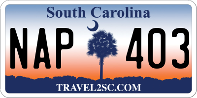 SC license plate NAP403