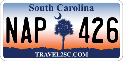 SC license plate NAP426