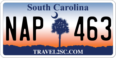 SC license plate NAP463