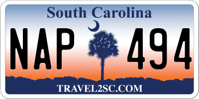 SC license plate NAP494