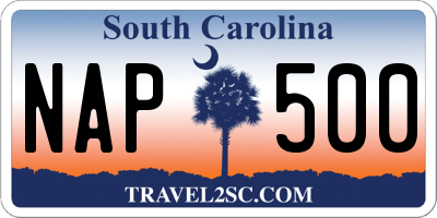 SC license plate NAP500