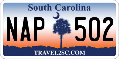 SC license plate NAP502