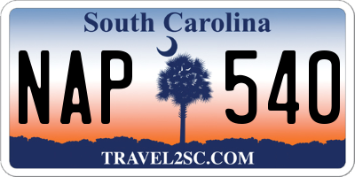 SC license plate NAP540