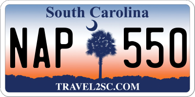 SC license plate NAP550