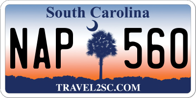 SC license plate NAP560