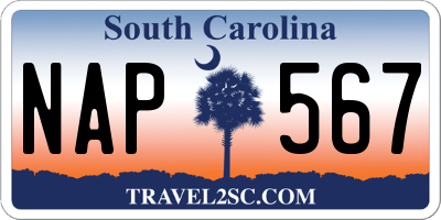 SC license plate NAP567