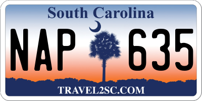 SC license plate NAP635