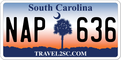 SC license plate NAP636
