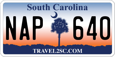 SC license plate NAP640