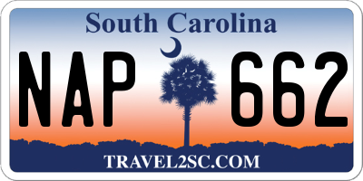 SC license plate NAP662