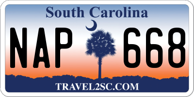 SC license plate NAP668