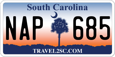 SC license plate NAP685