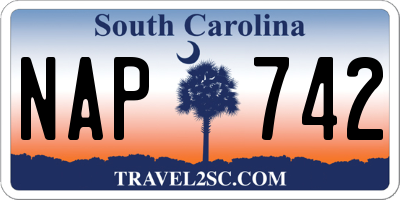 SC license plate NAP742