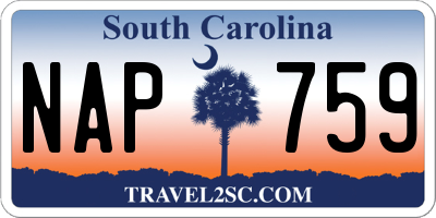 SC license plate NAP759