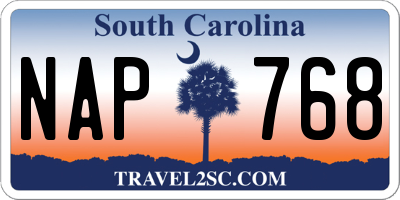 SC license plate NAP768