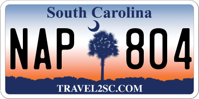 SC license plate NAP804
