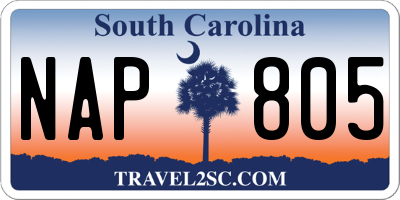 SC license plate NAP805