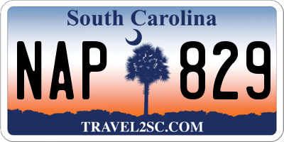SC license plate NAP829