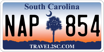 SC license plate NAP854