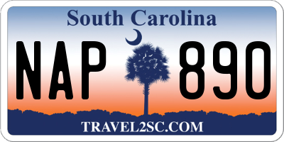 SC license plate NAP890
