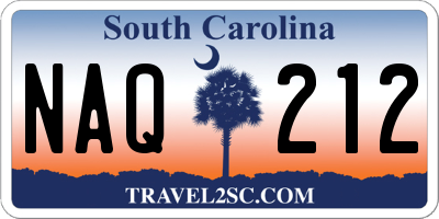 SC license plate NAQ212
