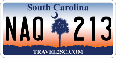 SC license plate NAQ213