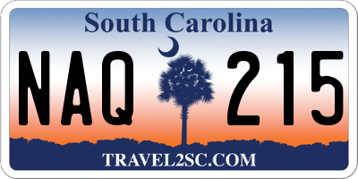 SC license plate NAQ215