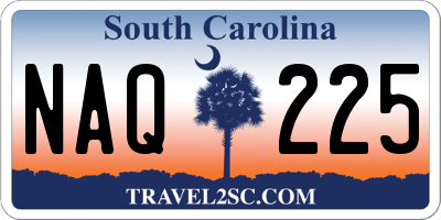 SC license plate NAQ225