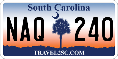SC license plate NAQ240