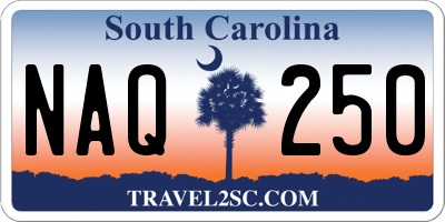 SC license plate NAQ250