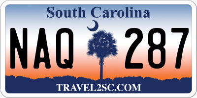 SC license plate NAQ287
