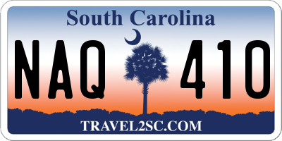 SC license plate NAQ410