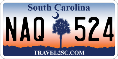 SC license plate NAQ524