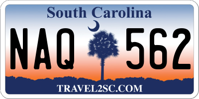 SC license plate NAQ562