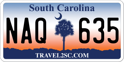 SC license plate NAQ635