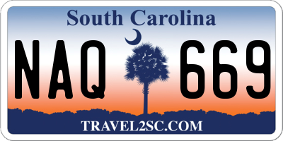 SC license plate NAQ669