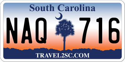 SC license plate NAQ716